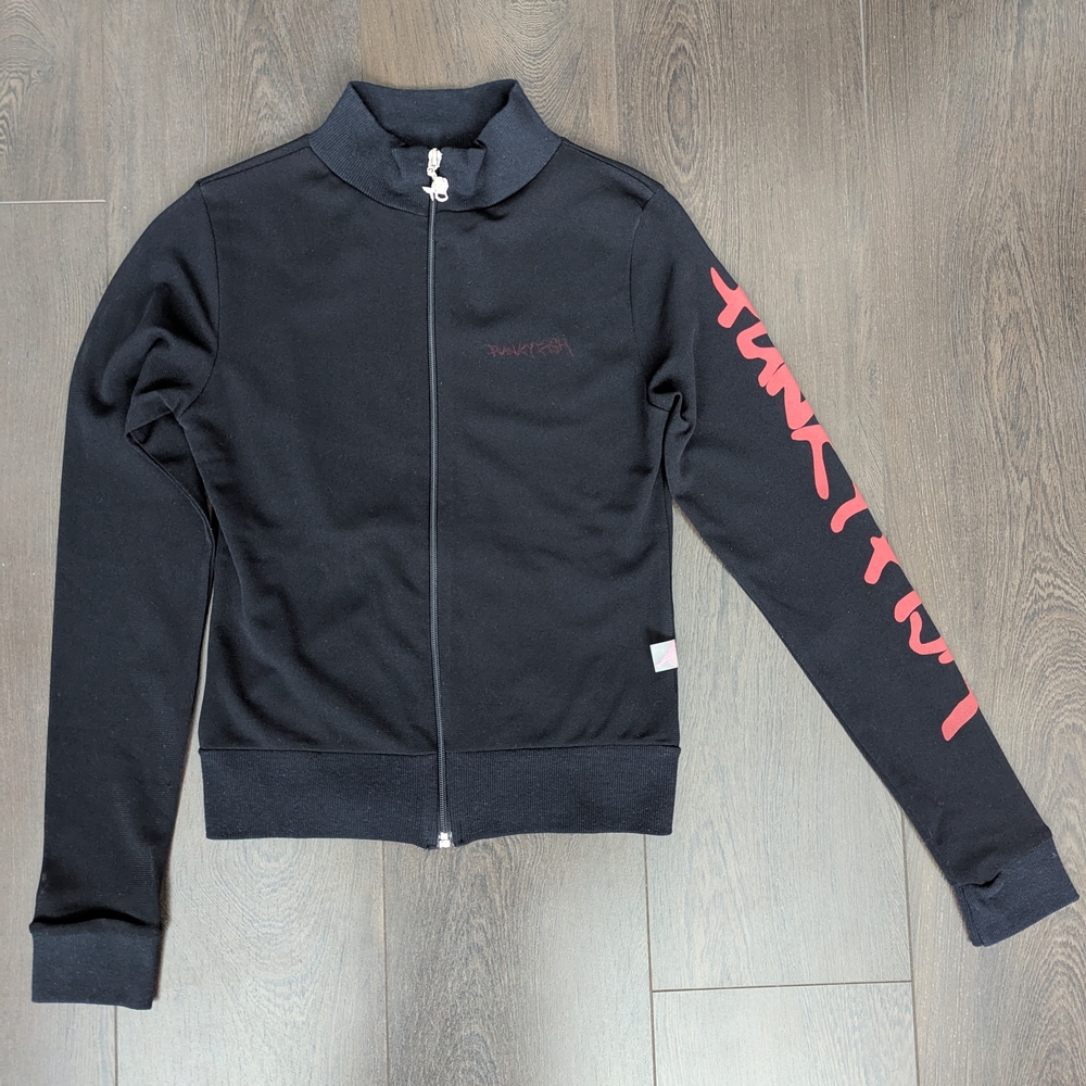 Black Zip-Up Women's Top